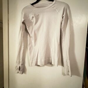 lululemon athletica White Ribbed Long Sleeve Top